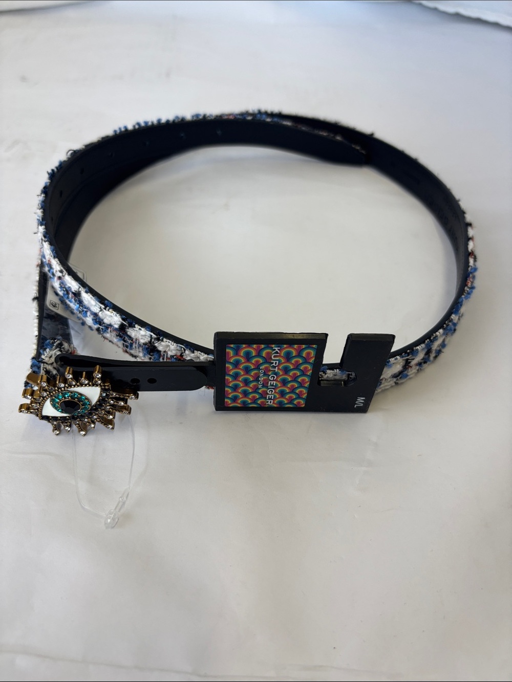 Kurt Geiger London Tweed Evil Eye Belt